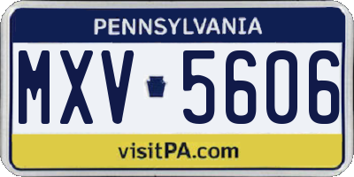 PA license plate MXV5606