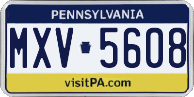 PA license plate MXV5608
