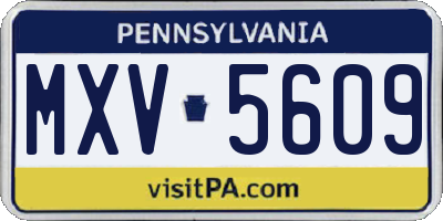 PA license plate MXV5609