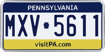 PA license plate MXV5611