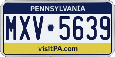 PA license plate MXV5639