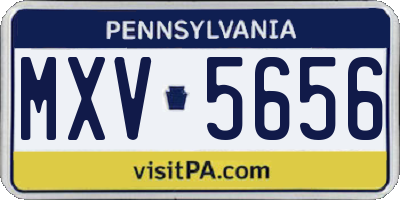 PA license plate MXV5656
