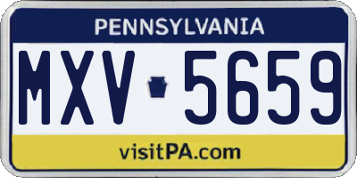 PA license plate MXV5659