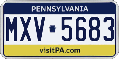 PA license plate MXV5683