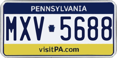PA license plate MXV5688