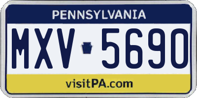 PA license plate MXV5690