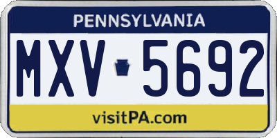 PA license plate MXV5692