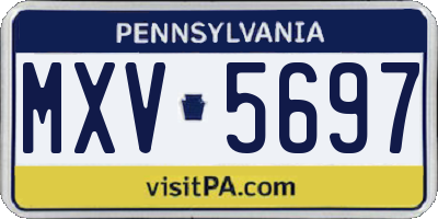 PA license plate MXV5697