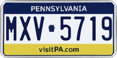 PA license plate MXV5719