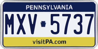 PA license plate MXV5737