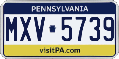 PA license plate MXV5739