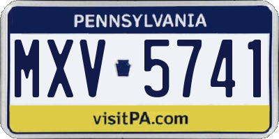 PA license plate MXV5741
