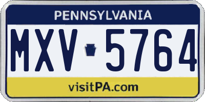 PA license plate MXV5764