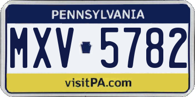 PA license plate MXV5782