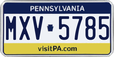 PA license plate MXV5785