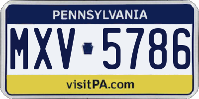 PA license plate MXV5786