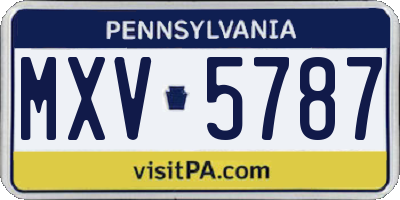 PA license plate MXV5787