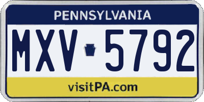 PA license plate MXV5792