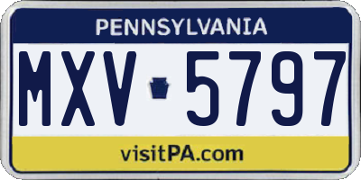 PA license plate MXV5797