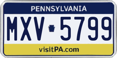 PA license plate MXV5799