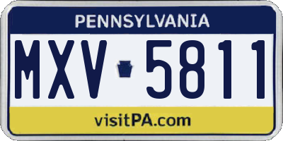 PA license plate MXV5811