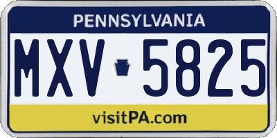 PA license plate MXV5825
