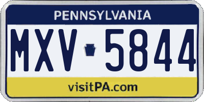 PA license plate MXV5844