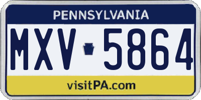 PA license plate MXV5864