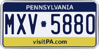 PA license plate MXV5880