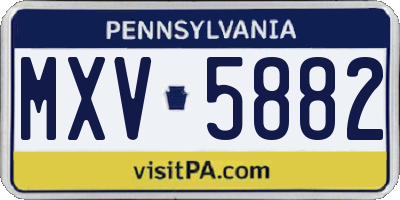 PA license plate MXV5882