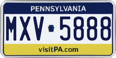 PA license plate MXV5888