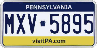 PA license plate MXV5895