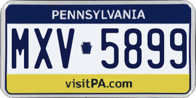 PA license plate MXV5899