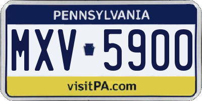PA license plate MXV5900