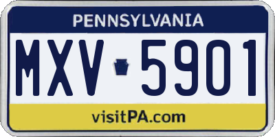 PA license plate MXV5901