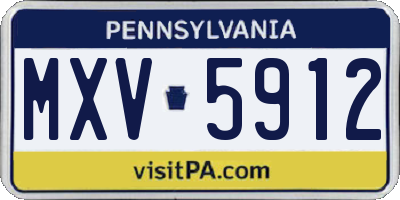 PA license plate MXV5912
