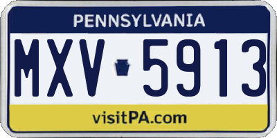 PA license plate MXV5913
