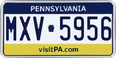PA license plate MXV5956