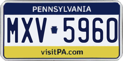 PA license plate MXV5960