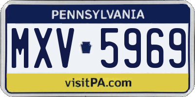 PA license plate MXV5969