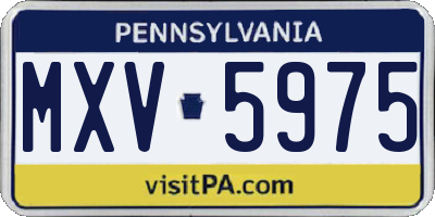 PA license plate MXV5975