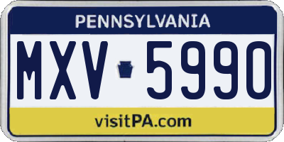 PA license plate MXV5990