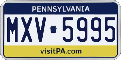 PA license plate MXV5995