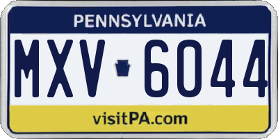 PA license plate MXV6044