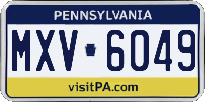 PA license plate MXV6049