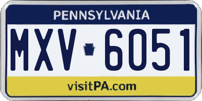 PA license plate MXV6051