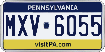 PA license plate MXV6055