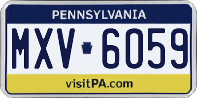 PA license plate MXV6059