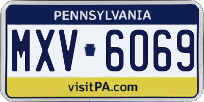 PA license plate MXV6069