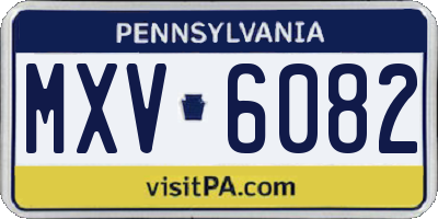 PA license plate MXV6082